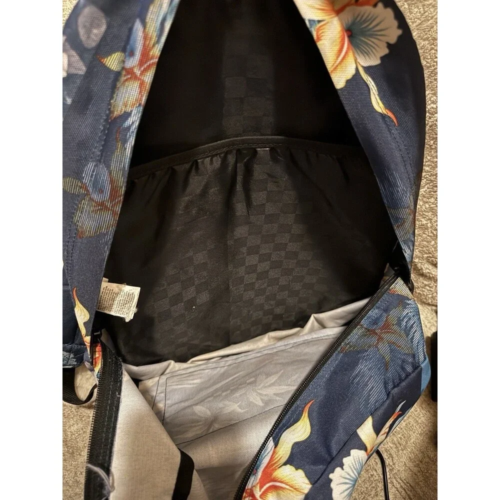 EUC Vans Old Skool III Backpack School Laptop Bag VN0A3I6RYKU Trap Floral Navy